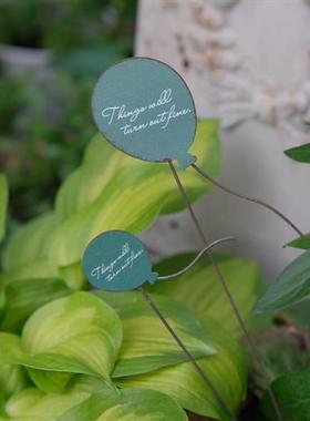 气球装饰花插庭院花盆装饰铁艺做旧尾巴英文字母可爱阳台装饰插牌