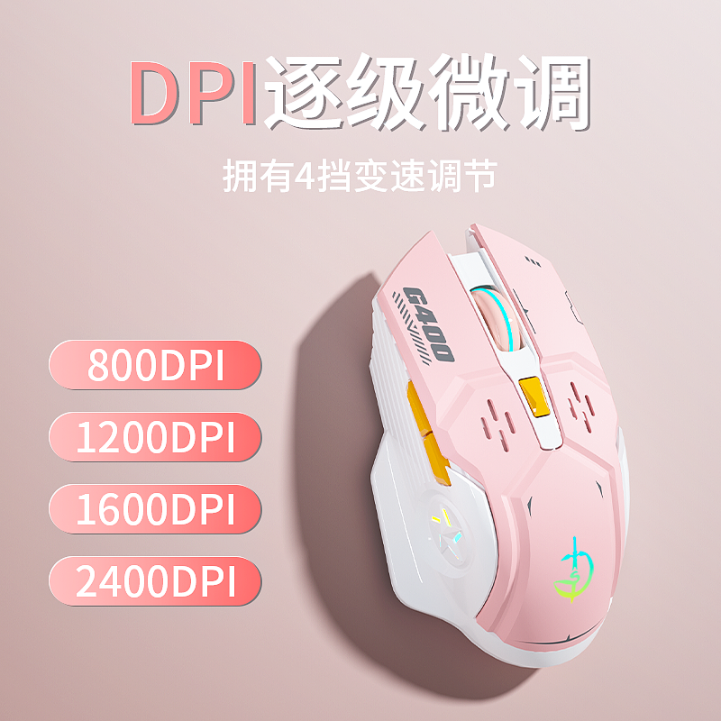 蓝牙无线鼠标静音充电电竞游戏办公女男生适用电脑笔记本台式ipad