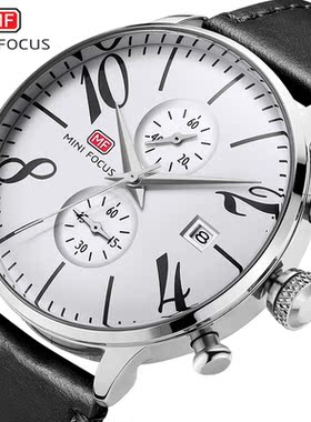 Men's waterproof belt Watch手表多功能石英男表皮表带