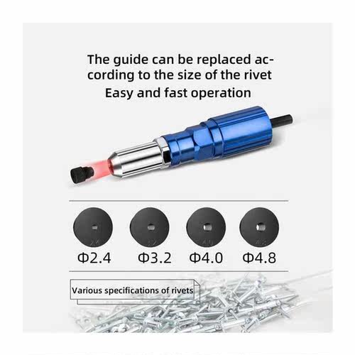 Electric Rivet Kit 2.4mm-4.8mm Rivet Nut Tool Bit Adapter Co - 图3