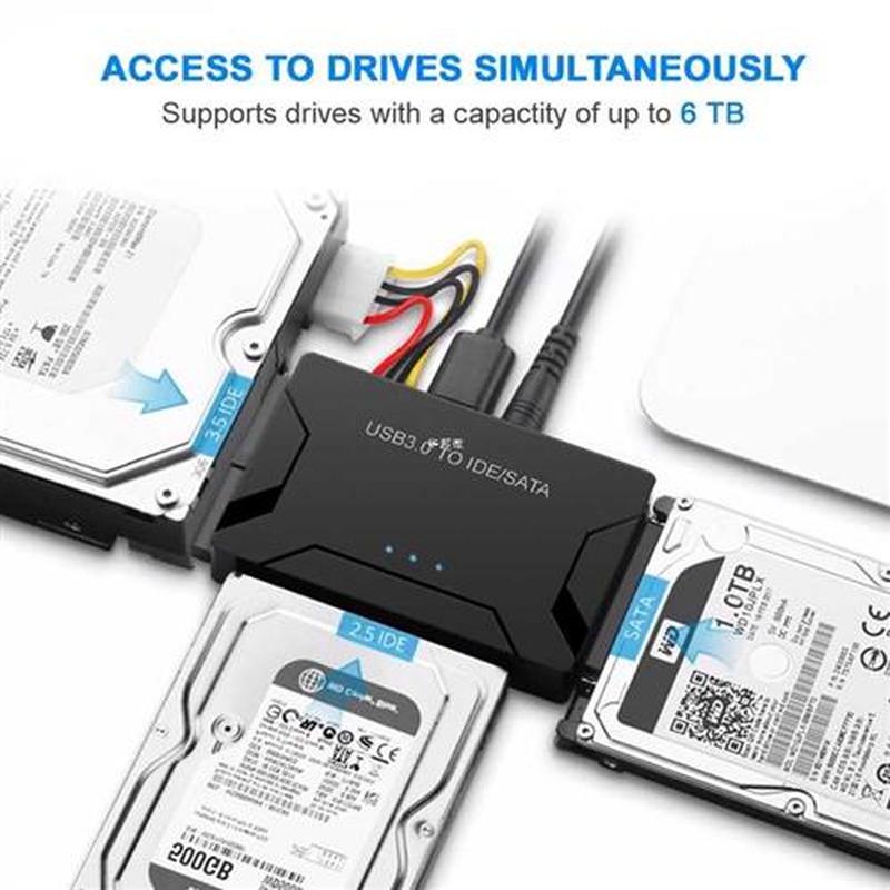 SATA to USB IDE to USB 3.0 2.0 Sata Cable with 12V 2A Power - 图2