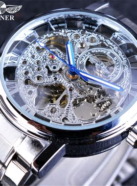 Men's waterproof mechanical watch自动机械腕表黑色男