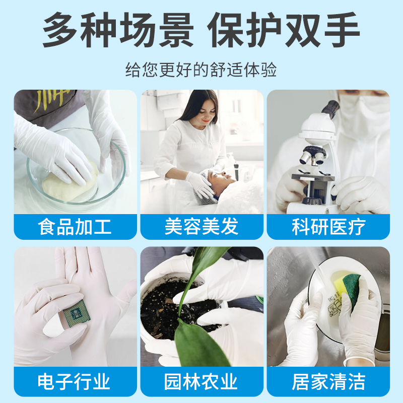 安其生医用一次性丁腈手套医疗外科检查无菌专用食品级乳胶橡胶 - 图0