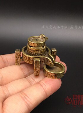 快速发货实心黄铜磨石倒流香v仿古迷你老鼠老石磨摆件创意农村磨