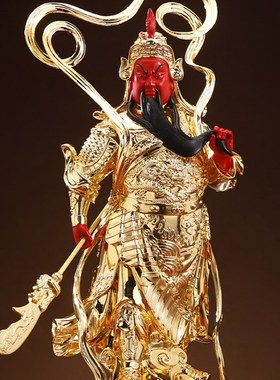 快速发货纯铜鎏金伽蓝韦陀佛像寺院左右J护法神关公佛像韦驮尊天