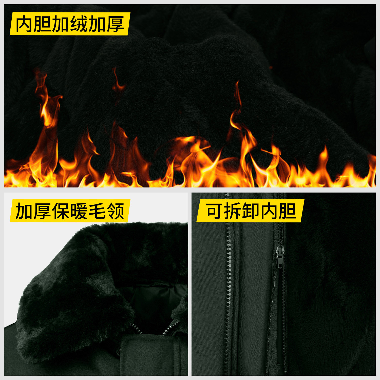 拉链军大衣冬季加绒可拆卸过膝加长棉大衣防寒服劳保棉袄加厚棉衣,淘宝优惠券,粉丝福利购,淘宝优惠卷