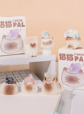 树脂水晶礼品猫猫盲盒客厅卡通