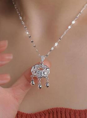 法国Rouje Dsyle925纯银平安锁项链女轻奢小众长命锁吊坠气质颈链