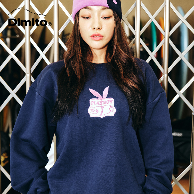 【DIMITO X PLAYBOY】联名款卫衣男女春秋透气休闲帽衫 46CA035 - 图0