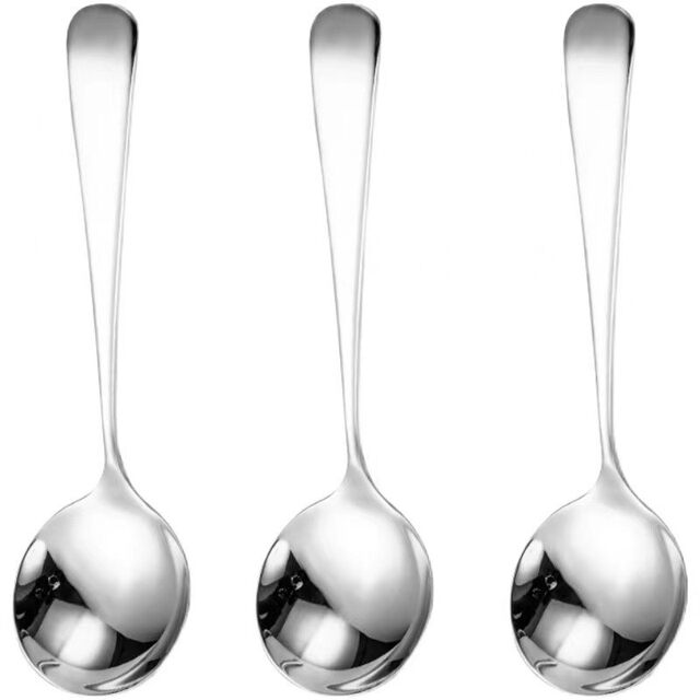 Stainless steel spoon, fruit spoon, watermelon spoon, adult and children's spoon, eating spoon, medium handle household spoon