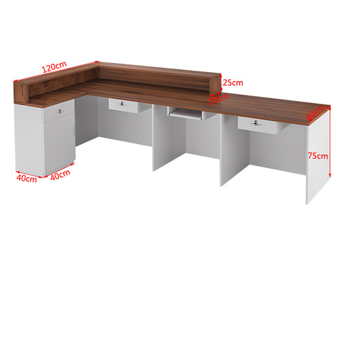 转角前台公司接待台轻奢高级感美容院收银台酒店商用服装店吧台柜 - 图3