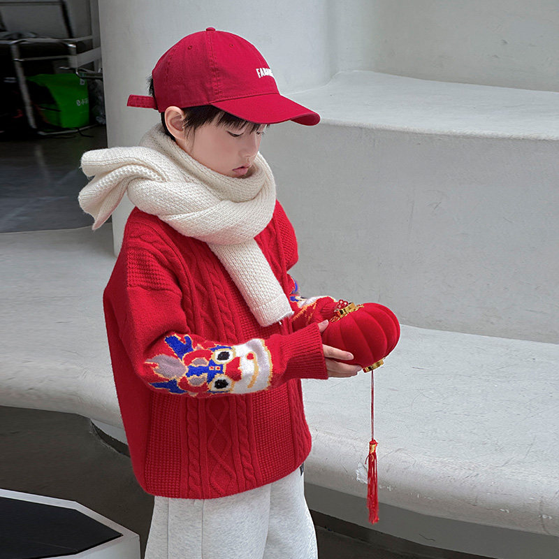 马年亲子装红色毛衣一家三口冬装2026新款新年拜年母子母女全家福,淘宝优惠券,粉丝福利购,淘宝优惠卷