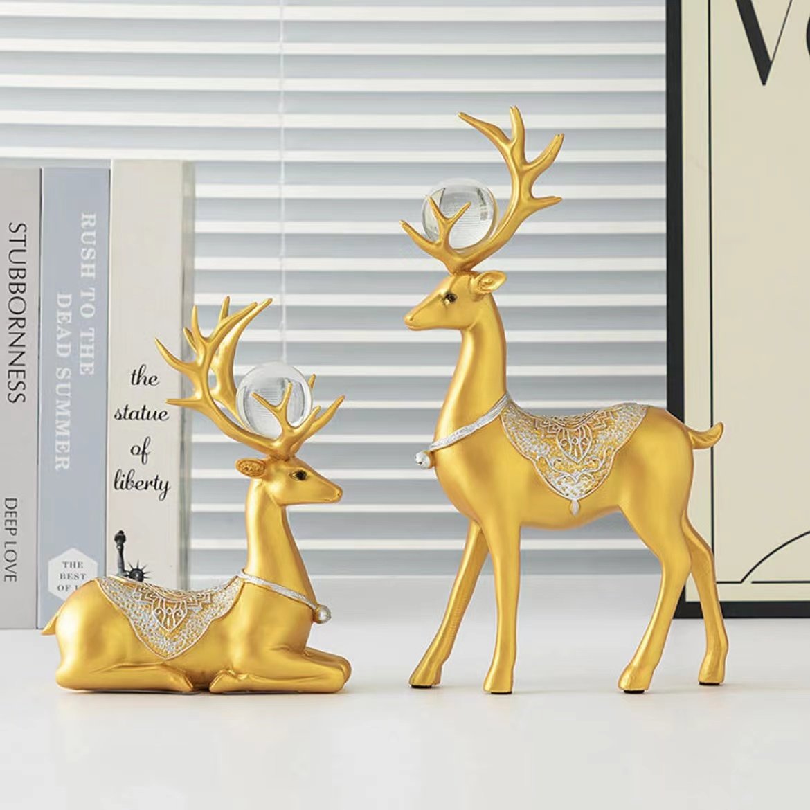 欧式创意金鹿酒柜摆件家居客厅房间电视柜现代装饰品,淘宝优惠券,粉丝福利购,淘宝优惠卷