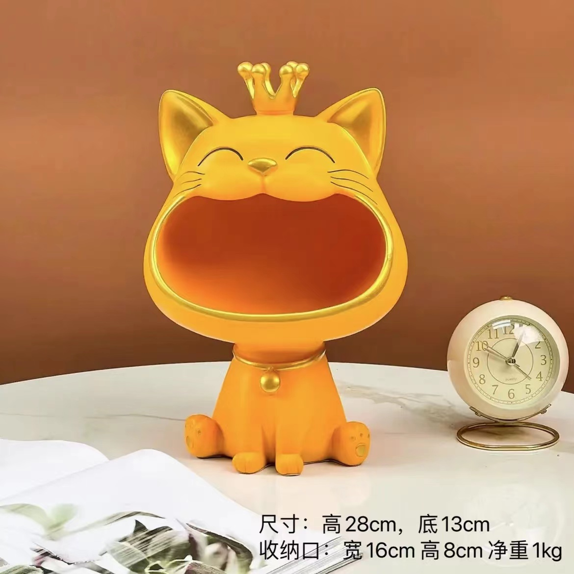 皇冠大嘴猫招财猫家居摆件创意大嘴猫工艺品玄关电视柜收纳,淘宝优惠券,粉丝福利购,淘宝优惠卷