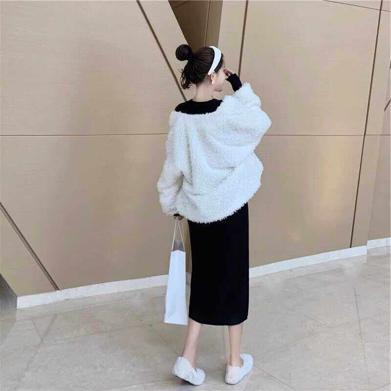 2024秋冬季新款内搭中长款配大衣过膝白色针织打底毛衣连衣裙子女,淘宝优惠券,粉丝福利购,淘宝优惠卷