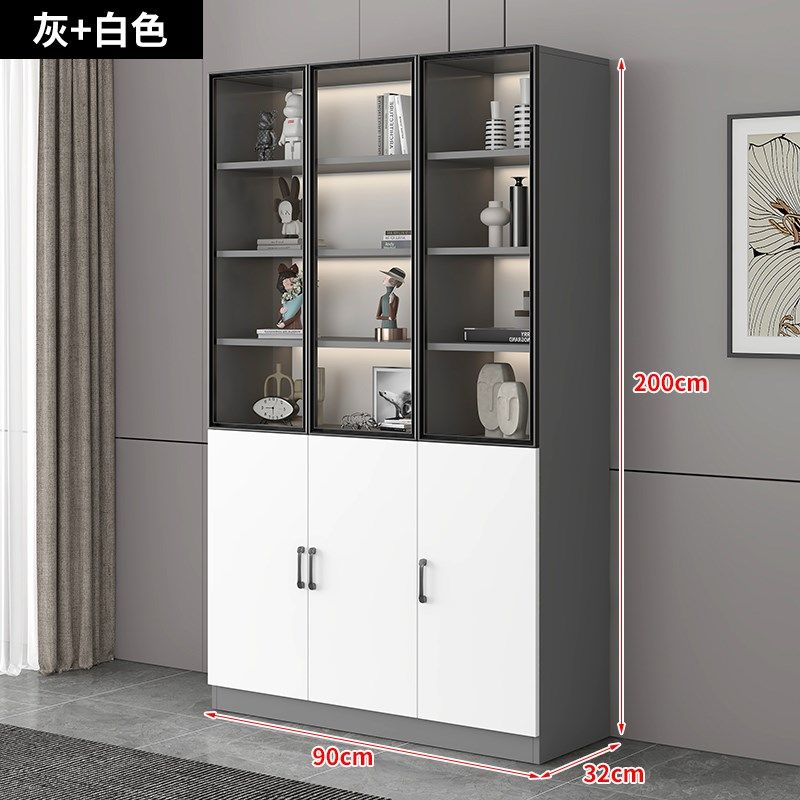 书柜玻璃门家用展示柜一体书房书橱落地式办公文件柜防尘摆件柜子,淘宝优惠券,粉丝福利购,淘宝优惠卷
