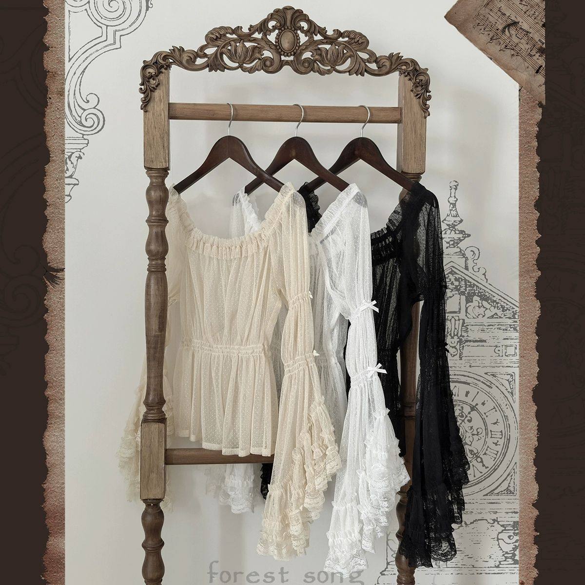 百搭款lolita内搭白色网纱衬衫女喇叭袖姬袖打底衫洛丽塔衬衣上衣,淘宝优惠券,粉丝福利购,淘宝优惠卷