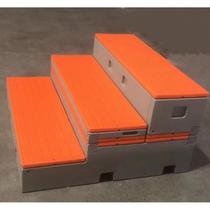 Folding plastic choir platform made of raw materials reversible and movable three-layer PE chorus stage solid wood choir platform podium