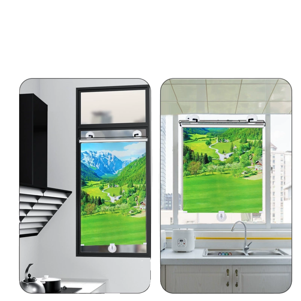 窗户遮阳神器隔热免打孔吸盘伸缩遮阳帘家用窗帘防晒遮光厨房卷帘,淘宝优惠券,粉丝福利购,淘宝优惠卷