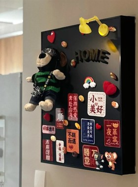 热销电表箱装饰画掌门p狗磁吸黑板画新年愿望氛围感红色电源开关