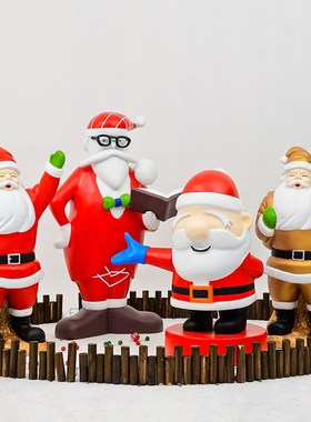 玻璃钢户外圣诞老人雪人雕塑新年商场酒吧门店迎宾装饰落地大摆件