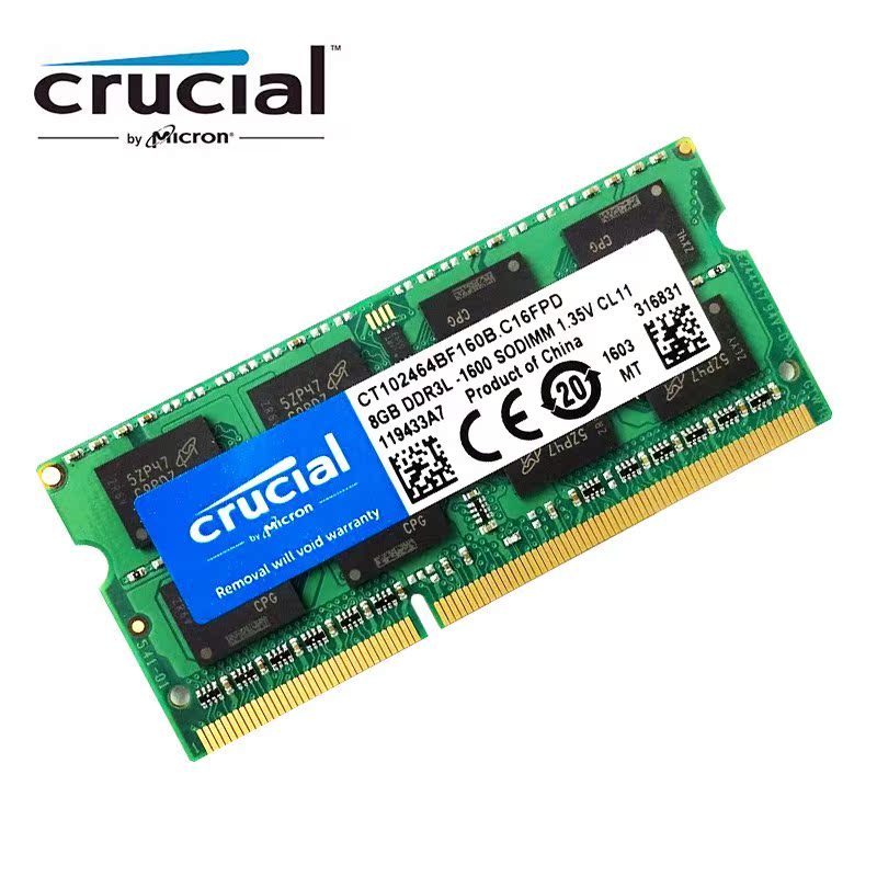 Crucial RAM SO DIMM DDR3 DDR3L 8GB 4GB  1333MHZ 1066MHz 1600 - 图0