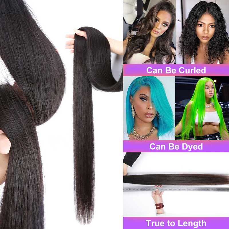 Straight 30 32 34Inch Remy Brazilian Tissage Hair Weave Huma - 图2