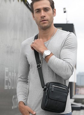 men's Genuine Leather Vintage Messenger Bag cow leather