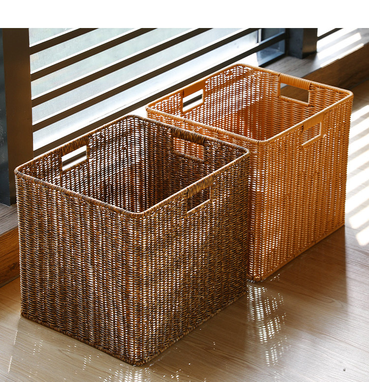 浦澜定制日式格子柜仿藤编收纳篮筐卡莱克书柜收纳盒储物箱30cm,淘宝优惠券,粉丝福利购,淘宝优惠卷
