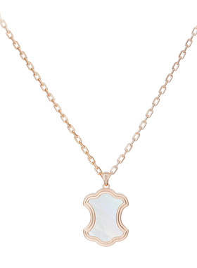 诺麟NOLYN定胜系列白母贝镀金女项链定胜糕步步高升新中式无事牌