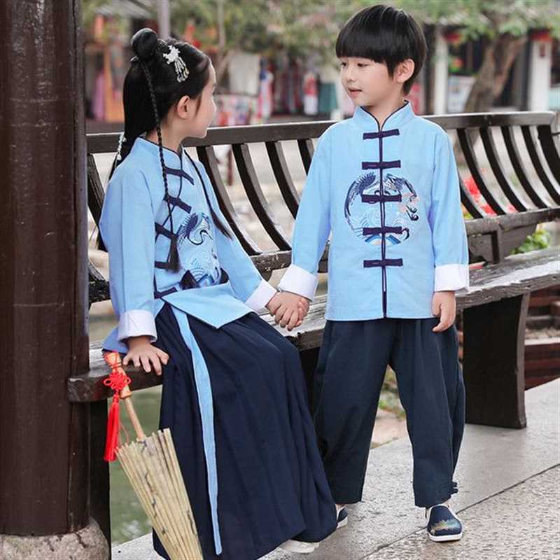 022秋冬季新款儿童唐装汉服亲子装演出服中国风男女童唐装拜年