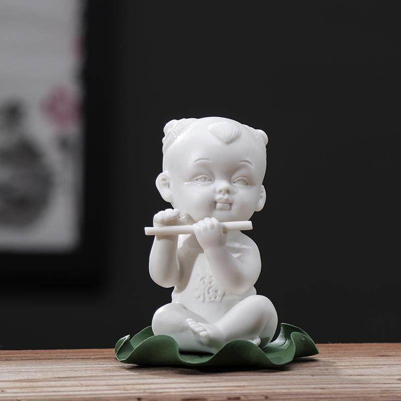 创意手工陶瓷人物早生贵子宝宝金童玉女婚庆礼品善财童子家居摆件