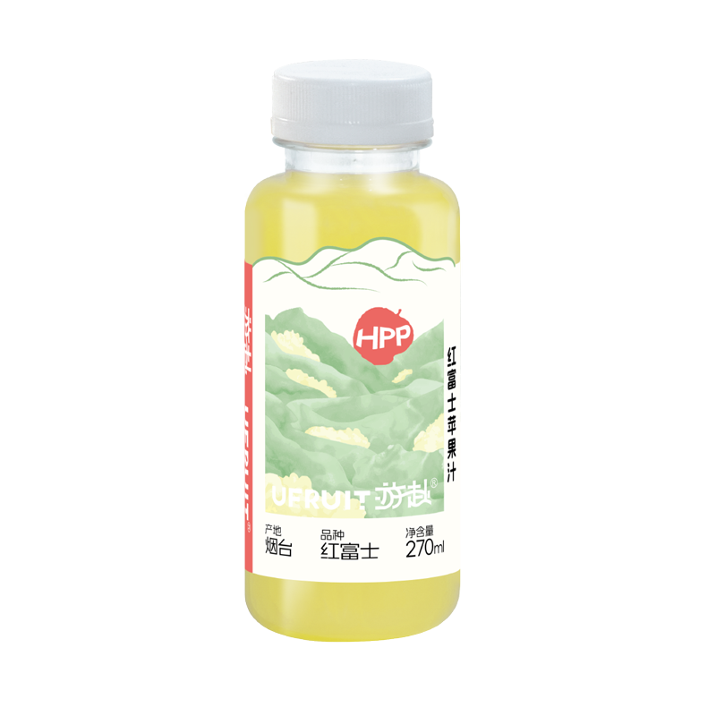【U先专享】uFruit游赴HPP100%果蔬汁饮料红富士苹果汁果汁2瓶-图3