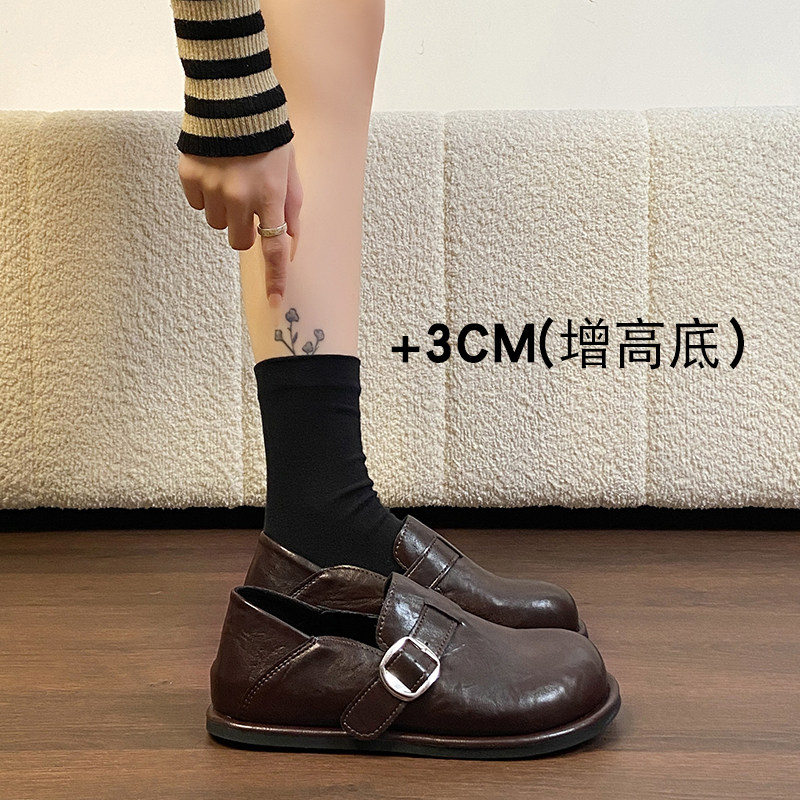 两穿黑色乐福小皮鞋女2026新款春季英伦风平底牛津鞋一脚蹬勃肯鞋,淘宝优惠券,粉丝福利购,淘宝优惠卷
