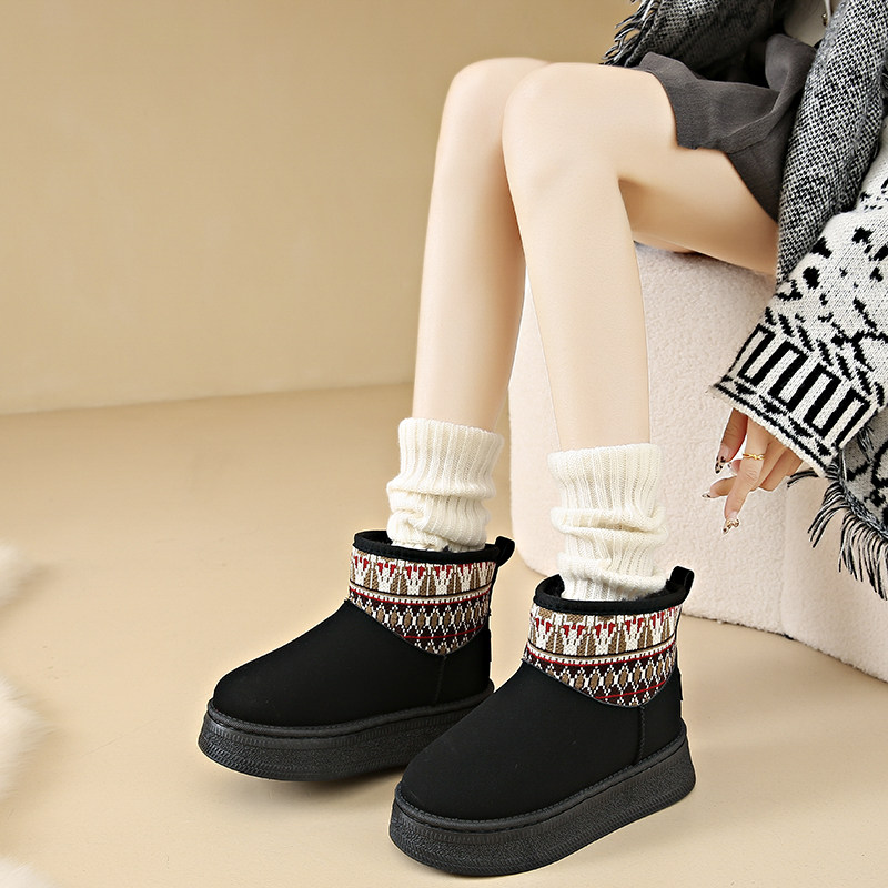 厚底雪地靴女2025新款冬季加绒防滑孕妇面包短靴东北大棉鞋大码41,淘宝优惠券,粉丝福利购,淘宝优惠卷
