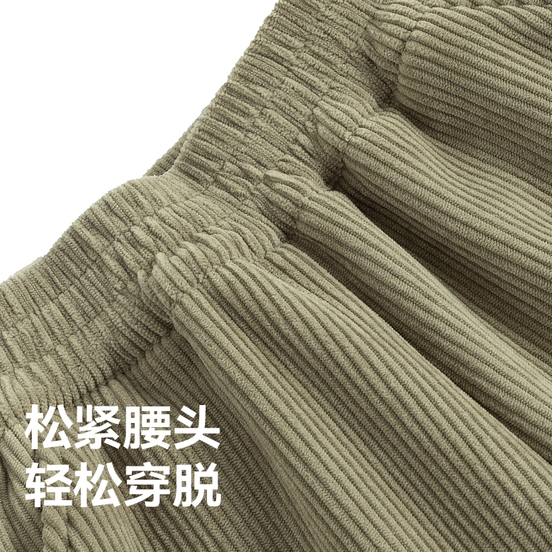 班尼路童装女童裤子秋冬款大童灯芯绒保暖长裤2024新款儿童运动裤