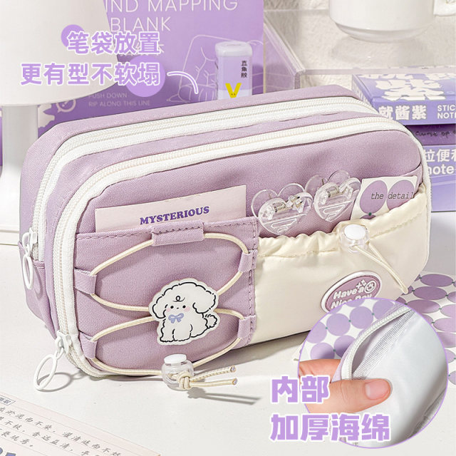 2025 new style of Xuebi Pencil Bag for Girls with high appearance, simple and large capacity pencil bags with niches and no-consistency ins wind pencil bags for girls, primary school students, junior high school students, special stationery storage