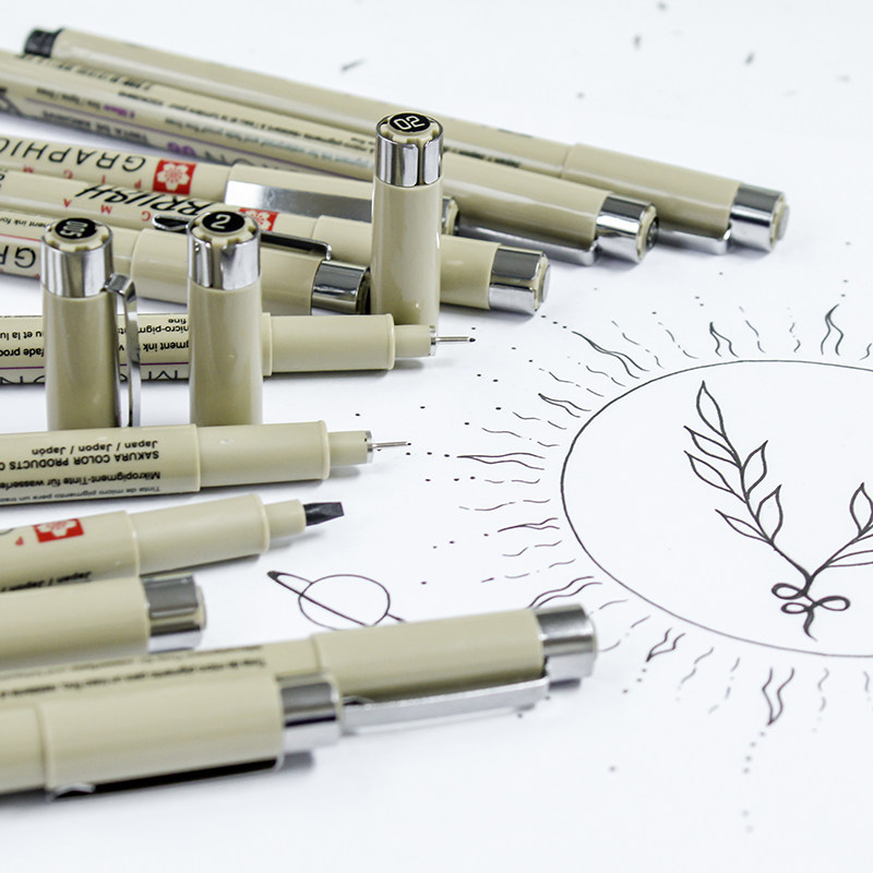 日本进口樱花手绘针管笔彩色棕色防水勾线笔漫画设计描边绘画笔套装动漫设计黑色勾边笔手绘笔绘图笔简笔画笔,淘宝优惠券,粉丝福利购,淘宝优惠卷