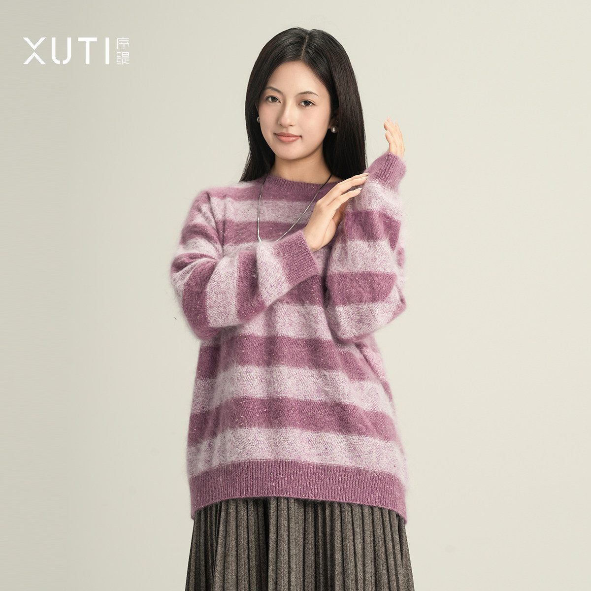 序缇质造100%山羊绒 高级感保暖毛衣女内搭秋冬打底上衣J77-22086,淘宝优惠券,粉丝福利购,淘宝优惠卷