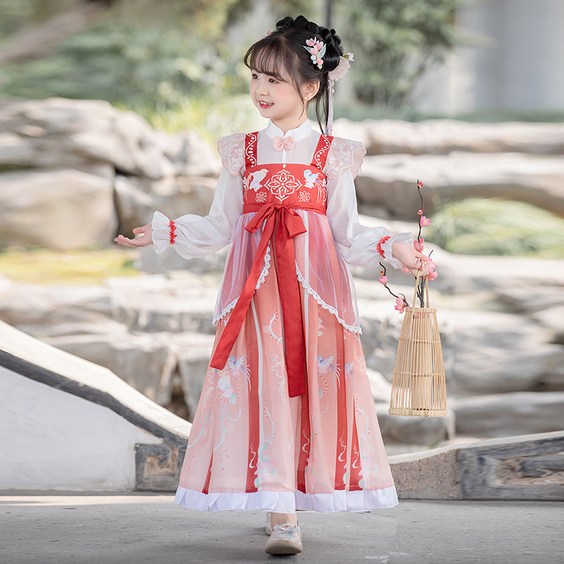 儿童古装汉服唐装表演服2023夏天国学服超仙裙子演出服中国风服饰