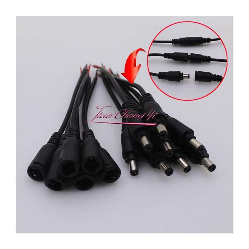 15cm 5.5x2.1mm DC connectors with locking buckle Female Male - 图3