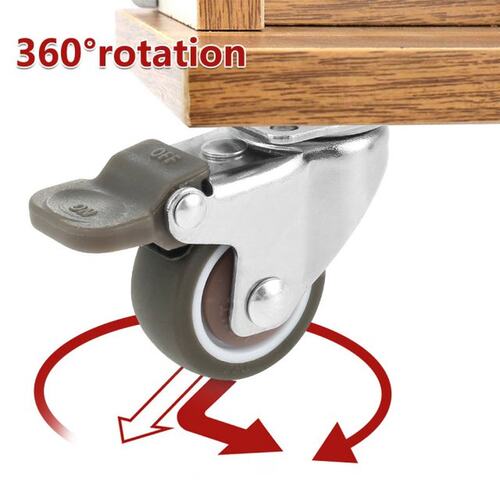 4pc Furniture Casters Soft Rubber Swivel Caster Quite Roller - 图1
