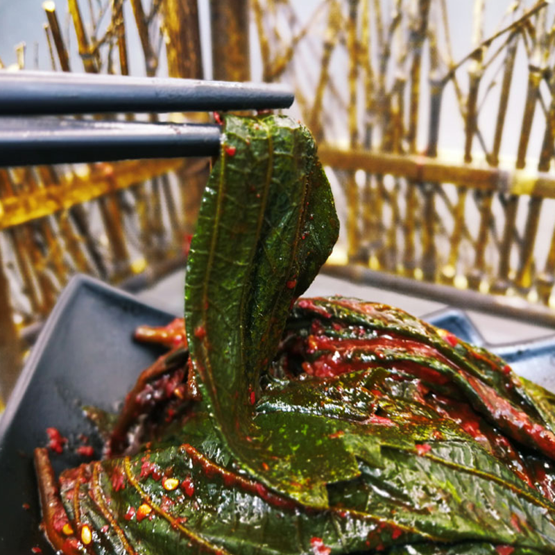 延边朝鲜族苏子叶韩式小凉菜泡菜下饭拌饭拌面东北咸菜榨菜腌酱菜 - 图0