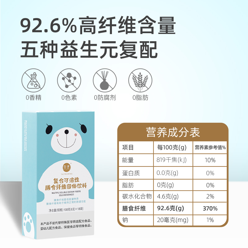 先食水溶性膳食纤维素粉儿肠道童便便硬益生元冲剂低聚果糖水苏糖 - 图1