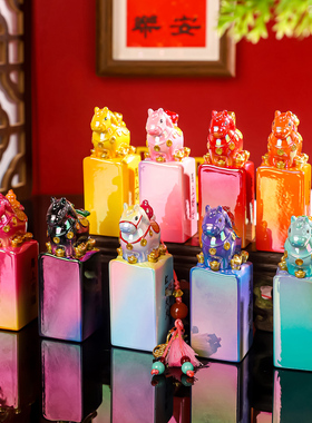 马年小马福福印章盲盒2026年摆件