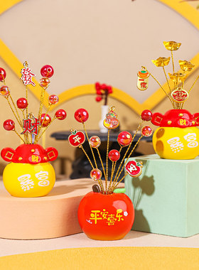 全越树脂招财树桌面摆件