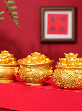 福运聚宝盆吉祥物摆件乔迁开业