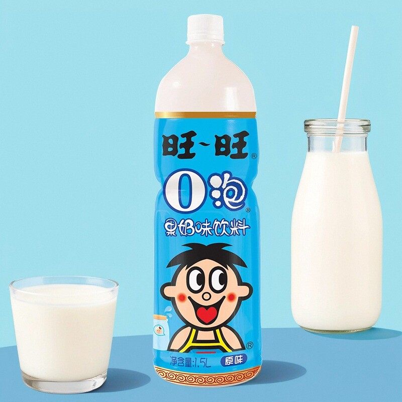 旺旺O泡果奶原味草莓味多种维生素0脂肪含乳饮料旺仔大瓶装1.5L - 图0