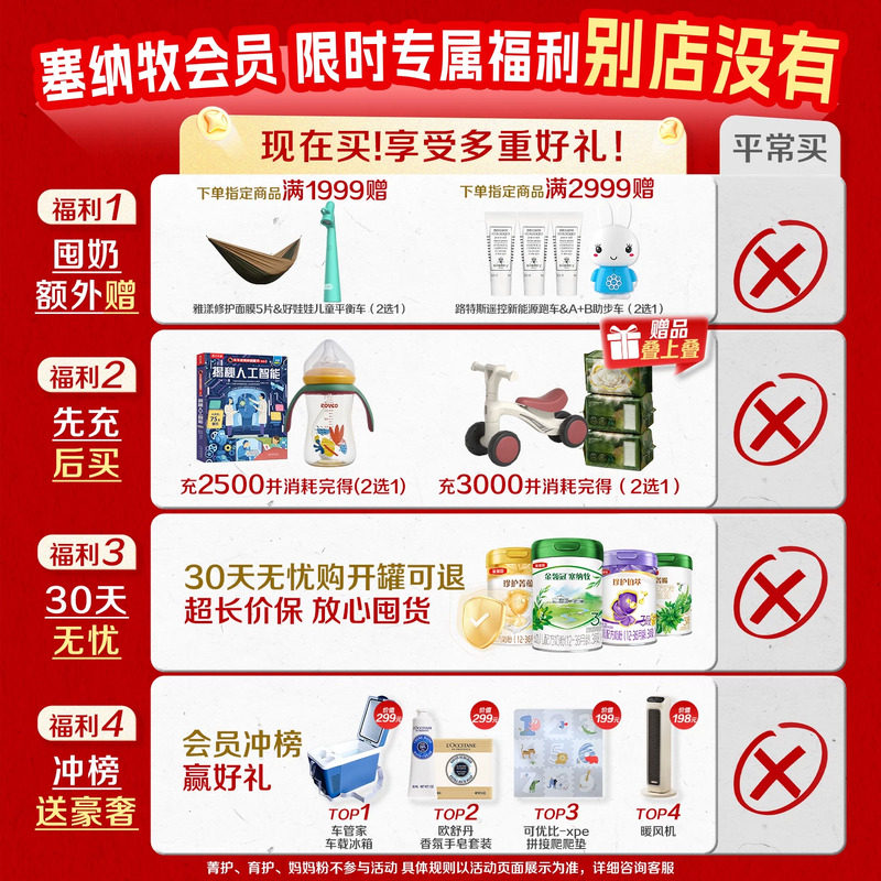 【0元试喝】伊利金领冠塞纳牧2段130g*1罐6-12个月婴幼儿奶粉