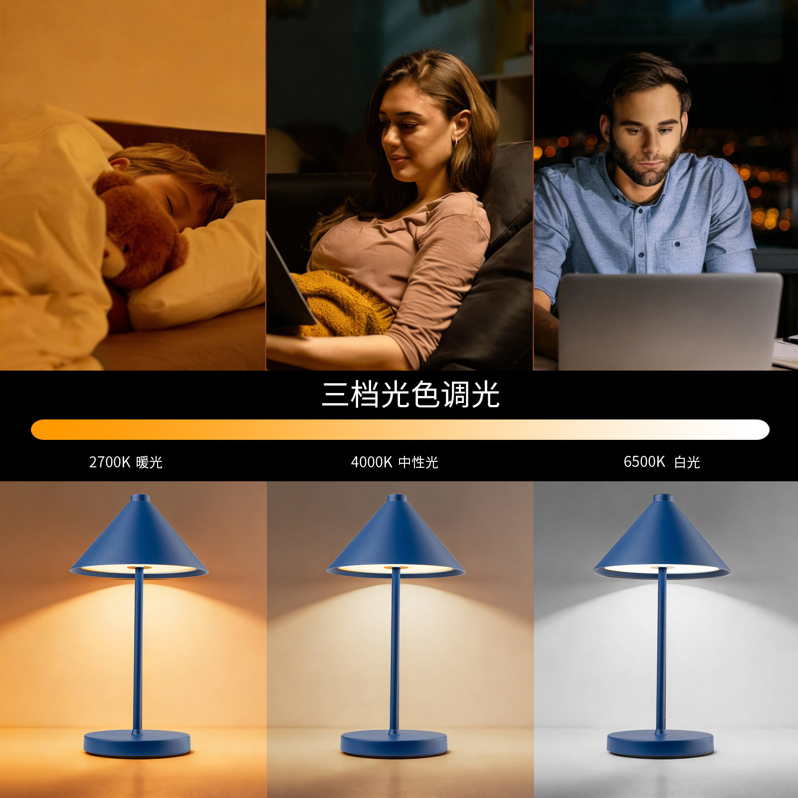 【清仓特价】高端户外台灯充电防水野营露营餐厅台灯三色光书桌灯